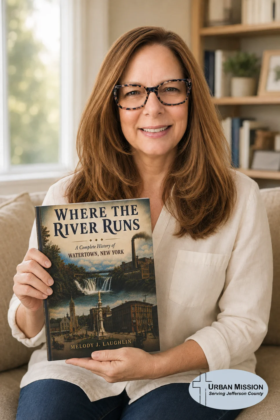 Author Melody Laughlin with her book